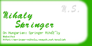 mihaly springer business card